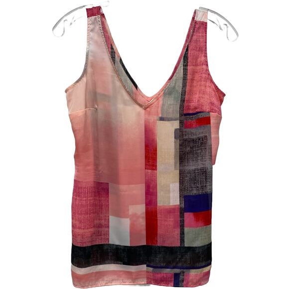 WHBM Fields of Color 2-Piece Blouse XS Semi-Sheer Layered Pink Top - Picture 11 of 15